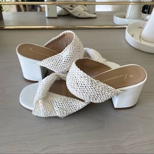 White Crocheted Block Heel from Anthropologie